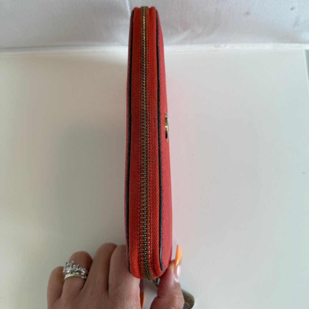 Michael Kors Orange Leather Long Zip Wallet - Picture 7 of 7